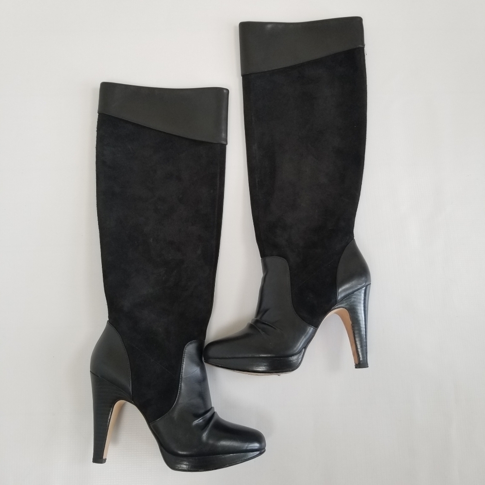 Max Studio Suede Leather High Stilleto Boots 7.5